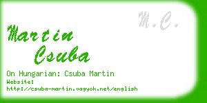 martin csuba business card